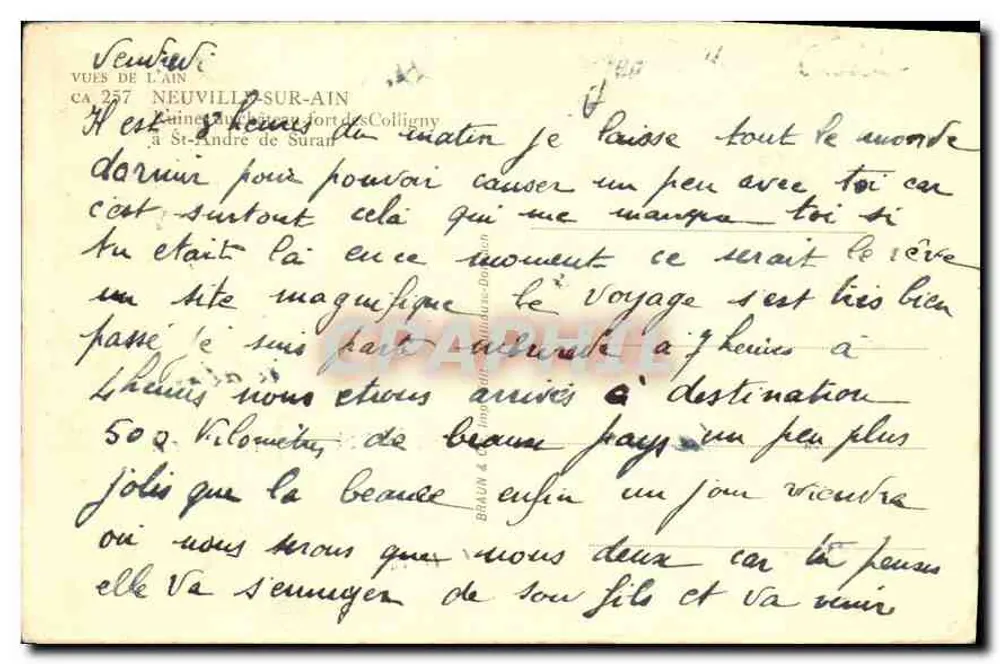 Ruinen des Schlosses Colligny — Ansichten des Ain — Verlag Braun & Cie - Rückseite
