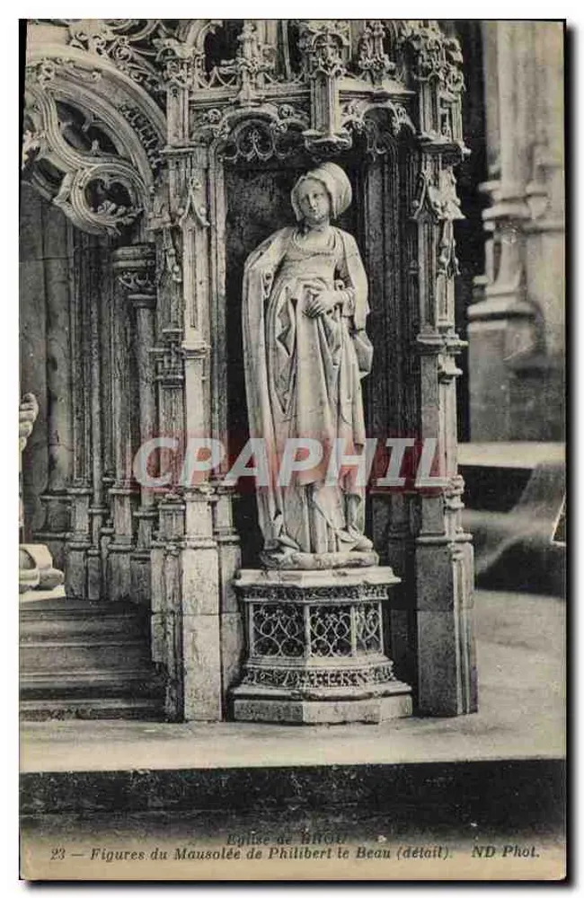 Kirche von Bitton — Figuren des Mausoleums von Philibert le Beau (Detail) — ND Phot. - Vorderseite