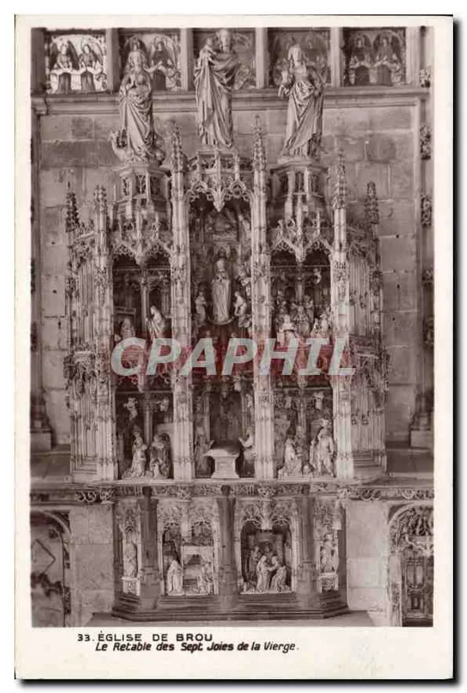 Kirche von Brou — Das Retabel der Sieben Freuden der Jungfrau — Verlag: Monuments Historiques de France, Nr. 33 - Vorderseite