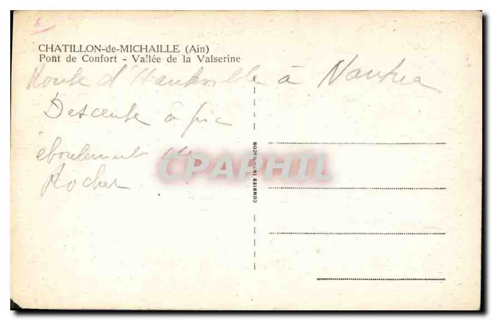 Châtillon-de-Michaille — Ansicht des Confort-Brücke und der Valserine-Tal — Verleger Cim - Rückseite