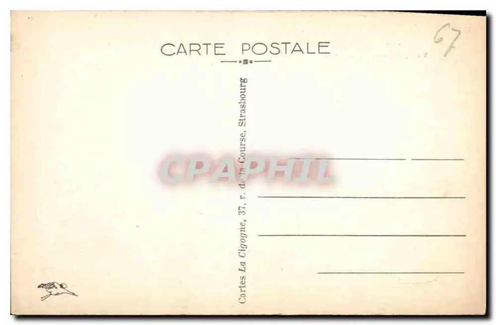 Straßburg — Panoramablick vom Krankenhaus — Cartes La Cigogne - Rückseite