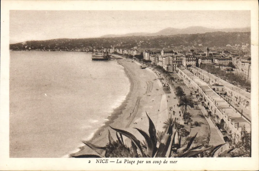 NICE — A Praia com uma onda — Edição Bayonne Fêtes, Nîmes - Frente
