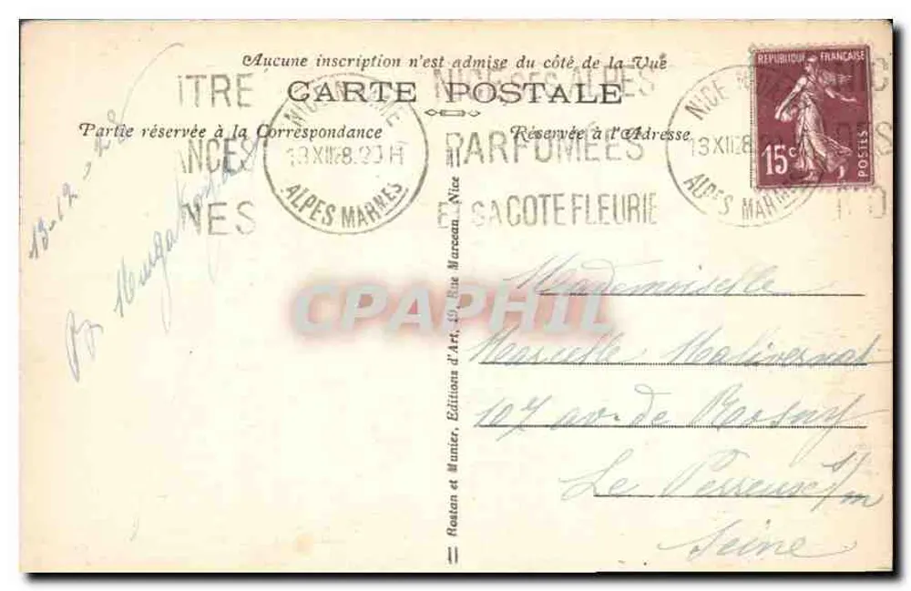 Nice - O Jardim Albert Ier - A Dique-Praia - R. M. - n°531 - Verso