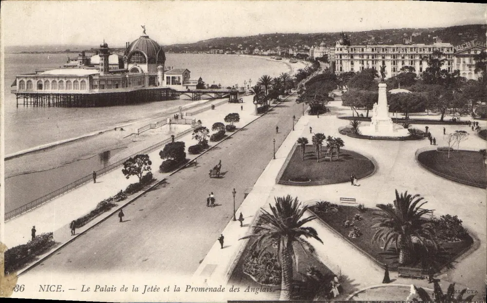 Nice — Ansicht des Palastes der Mole und der Promenade des Anglais — Verlag Electa, Nr. 36 - Vorderseite