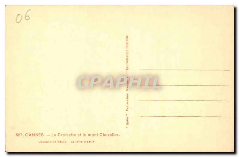 Cannes — La Croisette und der Mont Chevalier — Sammlung Rella, die Côte d'Azur - Rückseite