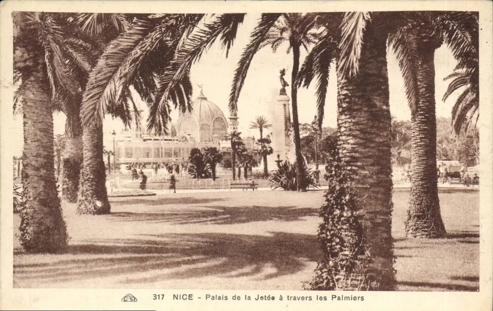 NICE - Palácio da Jetée entre os Palmieres — editor NICE POSTE, n° 317 - Frente