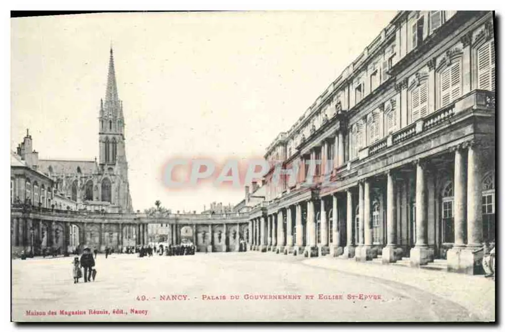 NANCY — Palast des Regierungs und Kirche St-Épvre — Maison des Magasins Réunis, Verlag, Nancy - Vorderseite