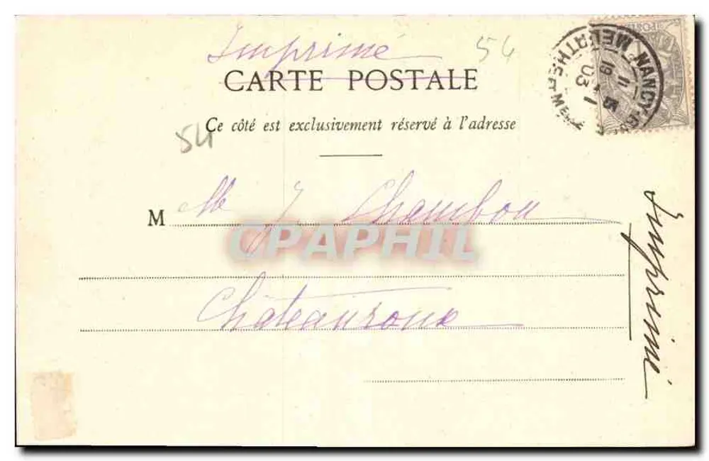 Nancy - Estátua de René II — Maison des Magasins Réunis, editora, Nancy - Verso