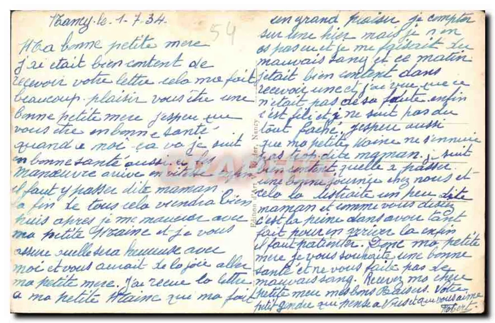NANCY - Palais du Gouvernement und Place Carrière — unbekannter Verleger, Seriennummer 444 - Rückseite