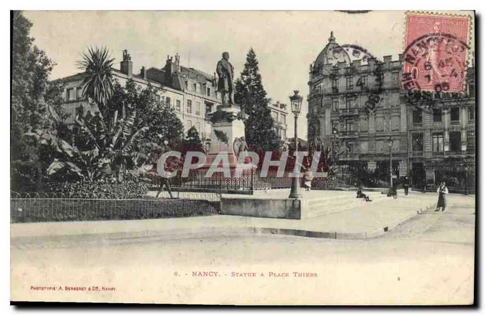 Nancy - Estátua na Place Thiers — Fototipo A. Benenet & Cie, Nancy, n°8 - Frente