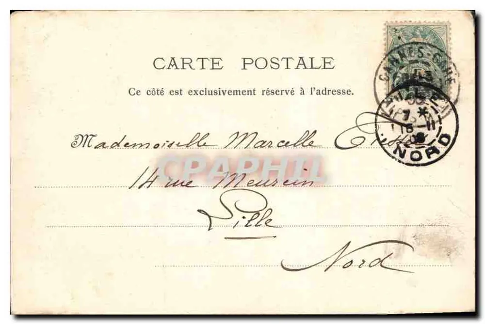 Cannes - O Suquet — vista panorâmica com palmeiras — P. L. Maillan, editor - Verso