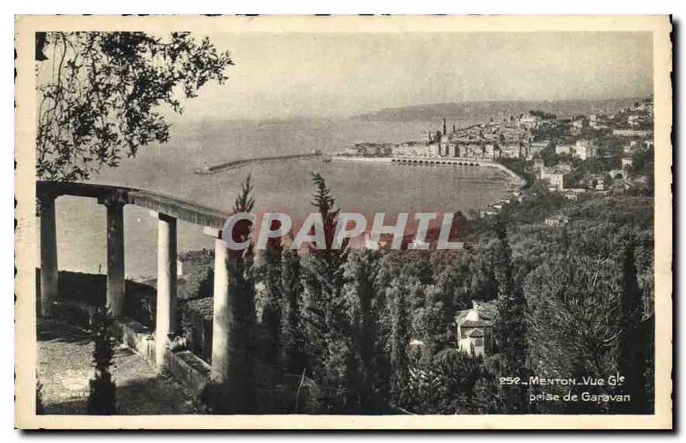 Menton — Vista de Garavan — Edit. d'Art Munier - Frente