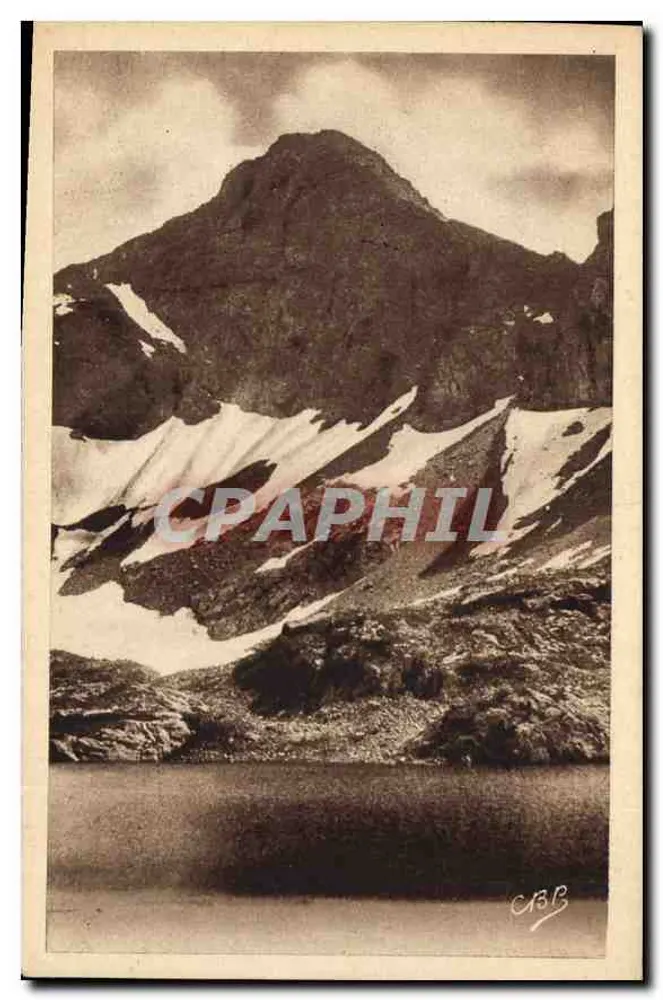 Montanha nevada com lago — C.B.B. — C.B.B. - Frente