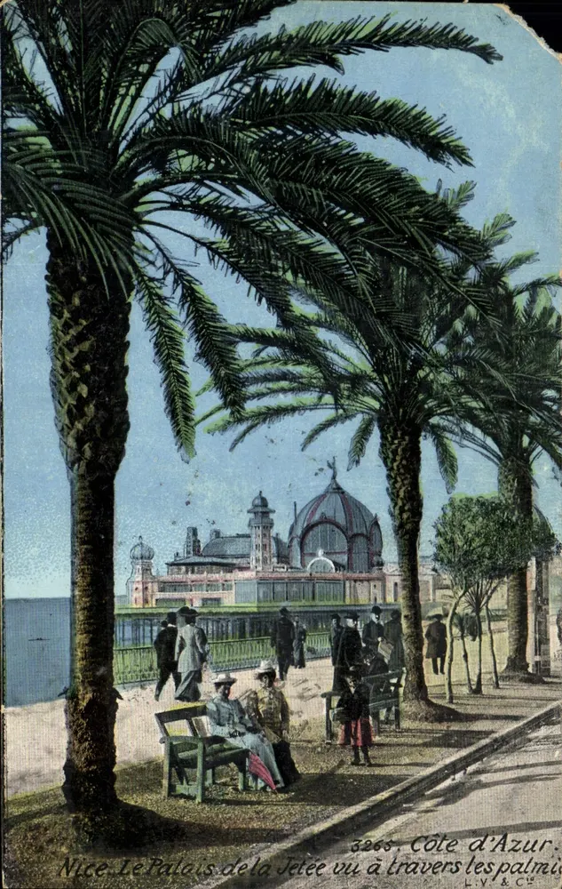 Nice. Das Palais der Mole, gesehen durch die Palmen — Côte d'Azur, Verlag L.V. & Cie, n° 3363 - Vorderseite