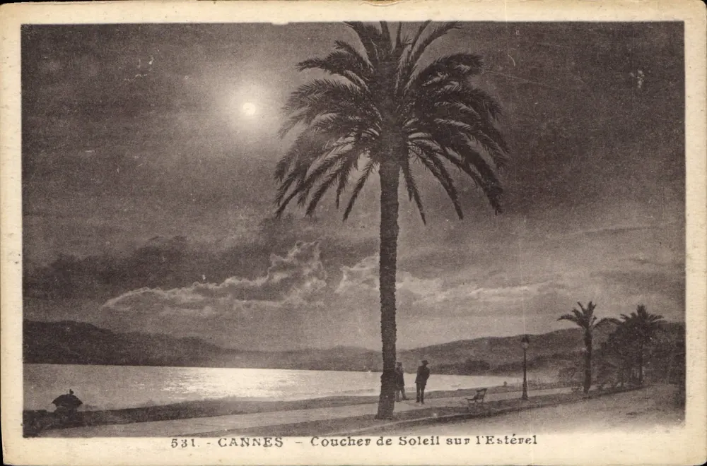 CANNES - Pôr do sol sobre o Estérel — J. Gilletta e Cie, Nice - Frente