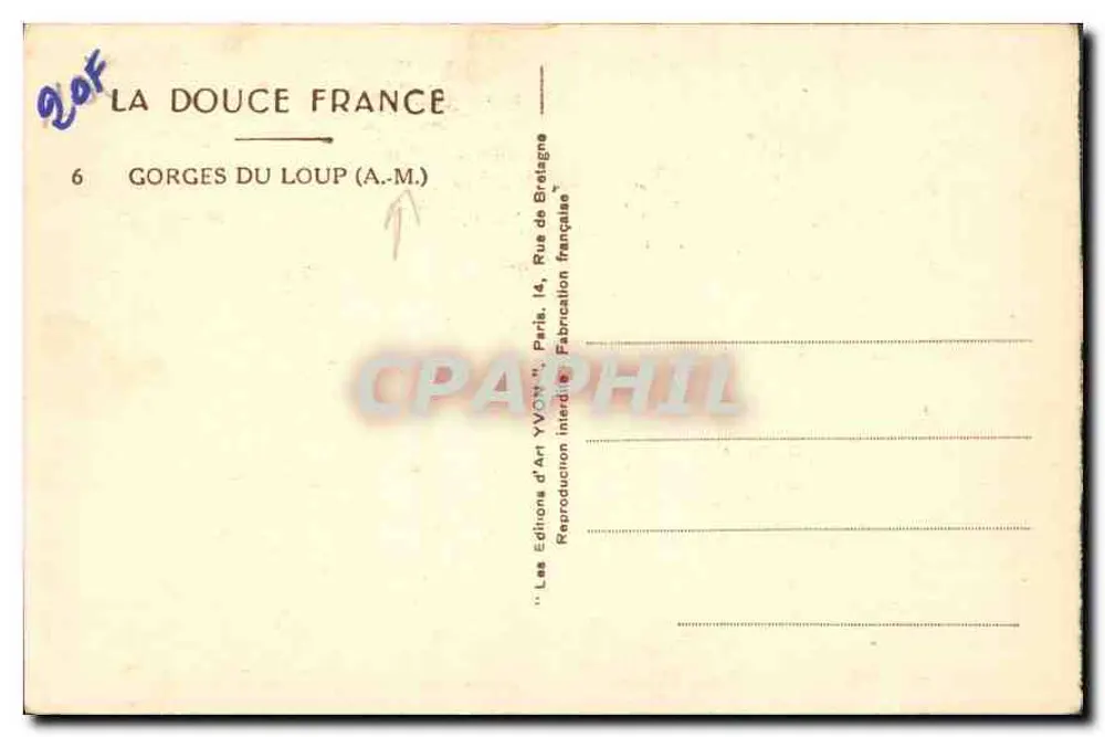 Gorges du Loup — (A.M.) — Yvon - Rückseite