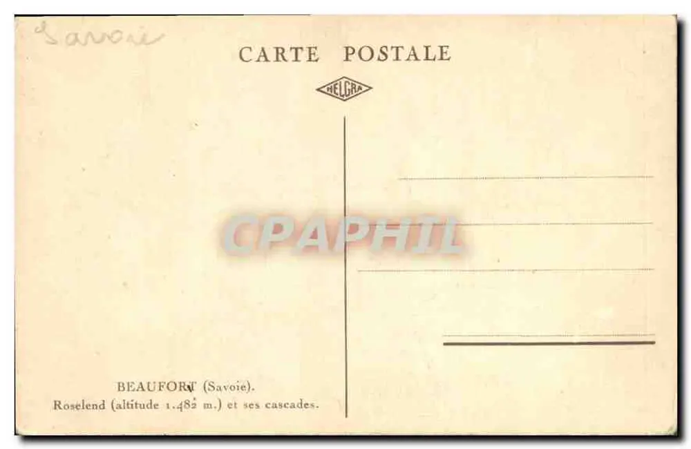 Roselend — Beaufort (Savoie) — Frappart - Rückseite