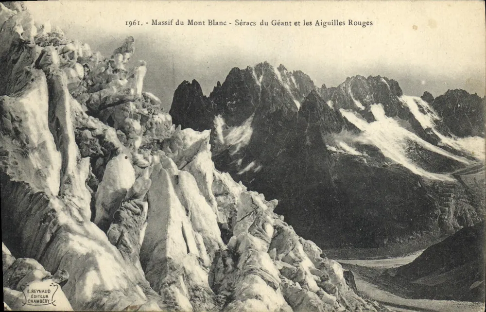 Massiv des Mont-Blanc — Séracs des Géants und die Roten Spitzen — E. Reynaud, Verleger, Chambéry - Vorderseite