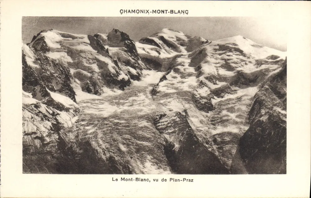 Il Monte Bianco, vista da Plan-Praz — Chamonix-Mont-Blanc — G. Tairraz, fot. edit. Chamonix-Mont-Blanc - Recto
