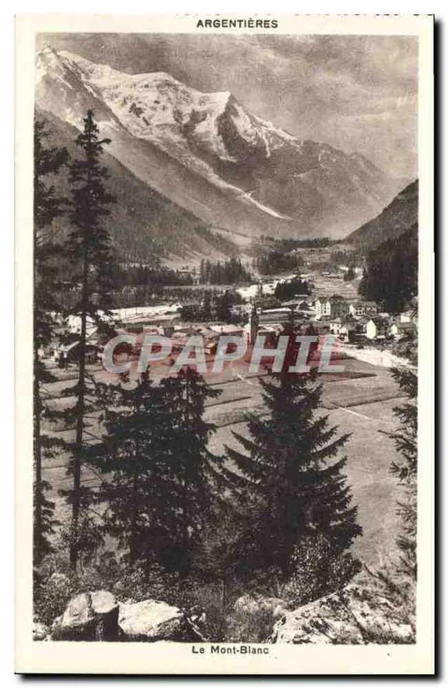 Argentières — Vista do Mont-Blanc — G. Tairraz, fot.-éd., Chamonix-Mont-Blanc - Frente