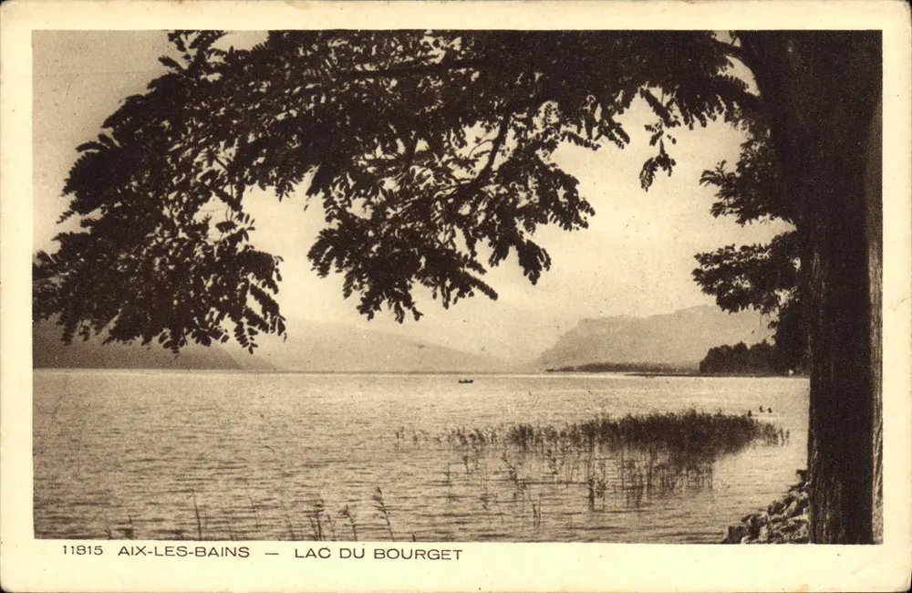 Aix-les-Bains — Lago do Bourget — editor Braun & Cie, Imp. Mulhouse-Dornach, n° 11815 - Frente