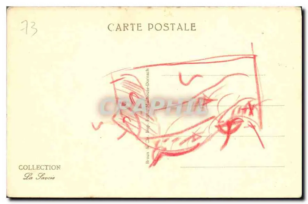 Aix-les-Bains — Lago do Bourget — editor Braun & Cie, Imp. Mulhouse-Dornach, n° 11815 - Verso