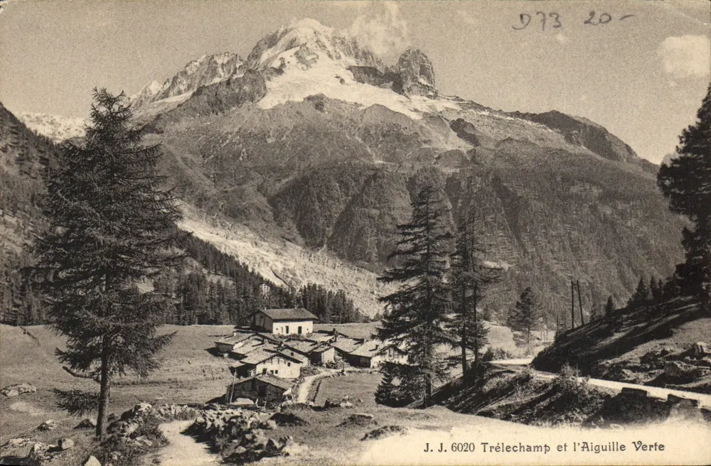 Trélechamp e a Aiguille Verte — vista alpina — J.J. 6020 - Frente