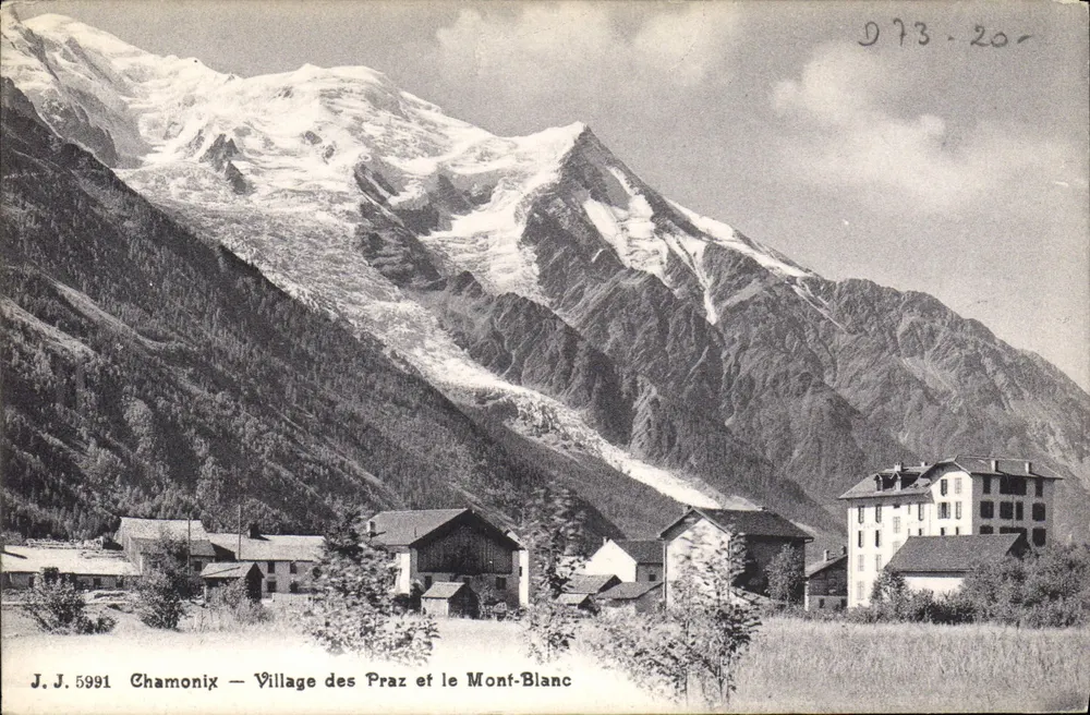 Chamonix — Village des Praz und der Mont-Blanc — J.J. 5991 - Vorderseite