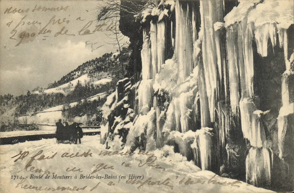 Straße von Moutiers nach Brides-les-Bains (im Winter) — 1714 — Verlag nicht sichtbar - Vorderseite