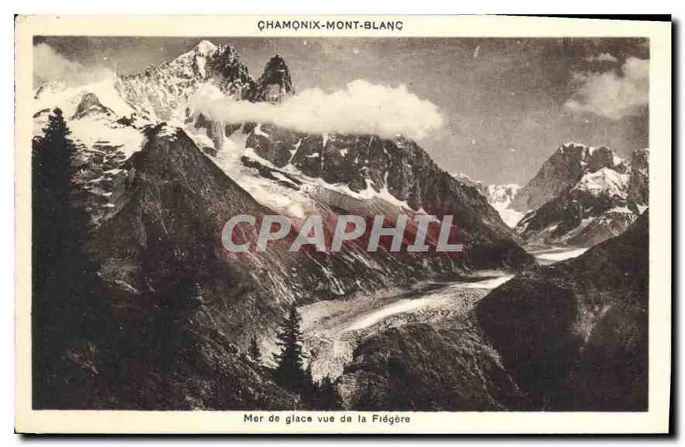 Chamonix-Mont-Blanc — Ansicht der Mer de Glace von der Flégère — G. Toirraz, fotografiert und verlegt, Chamonix-Mont-Blanc - Vorderseite