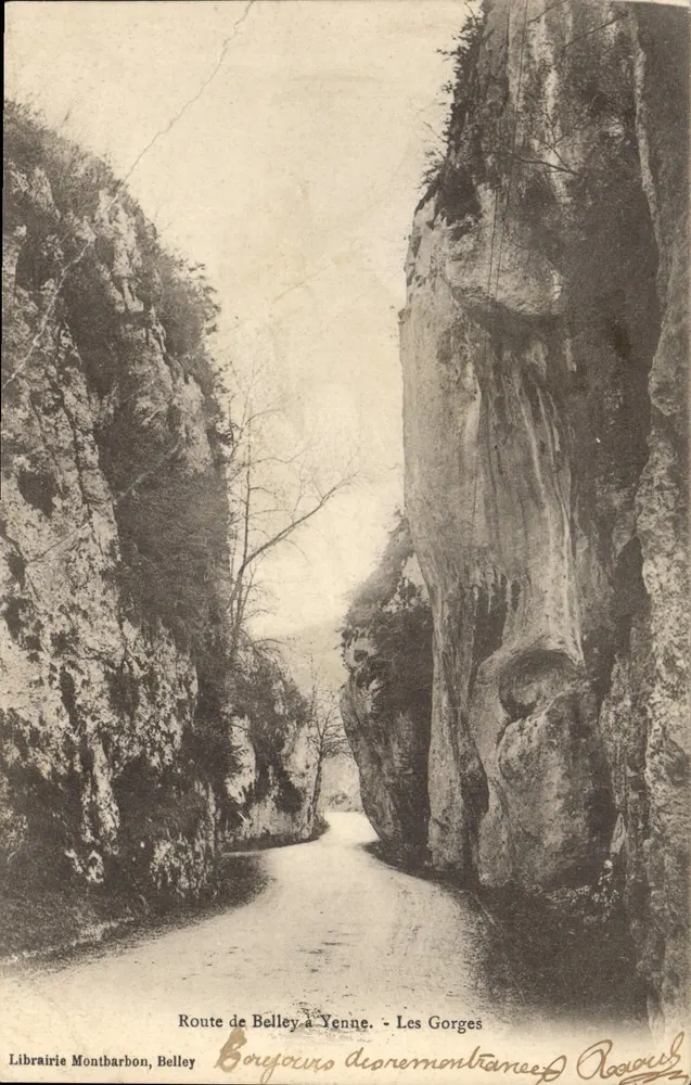 As Gorges da Yenne — Estrada de Belley para Yenne — Livraria Montbarbon, Belley - Frente