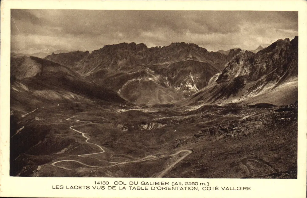 Die Schlingpässe vom Col du Galibier gesehen (Höhe 2550 m.) — Seite Valloire — Sammlung La Savoie, Braun & Cie, Imp. Mulhouse-Dormach - Vorderseite