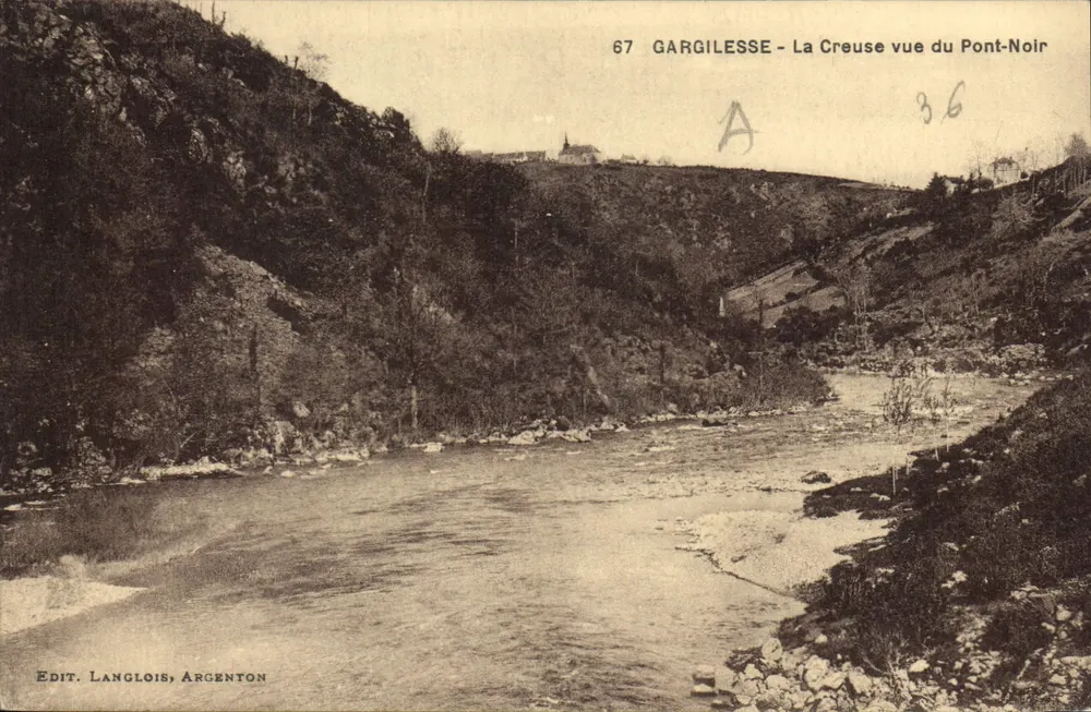 Gargilesse - Die Creuse vom Pont-Noir aus gesehen — Édit. Langlois, Argenton - Vorderseite