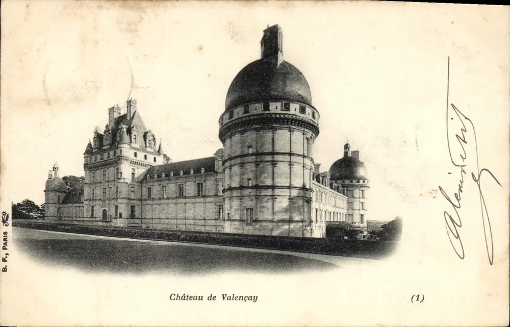 Castelo de Valençay — vista panorâmica — B. F., Paris, n° (1) - Frente