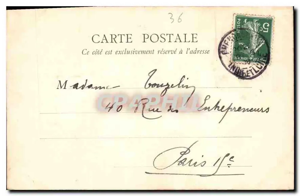 Castelo de Valençay — vista panorâmica — B. F., Paris, n° (1) - Verso