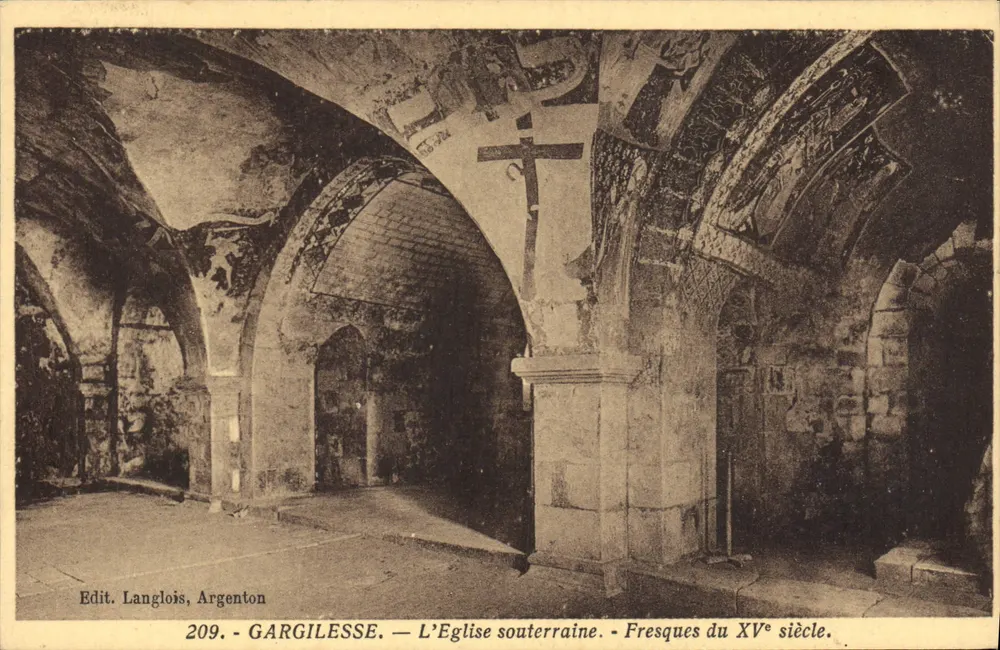 Gargilesse — Die unterirdische Kirche — Fresken des 15. Jahrhunderts — Edit. Langlois, Argenton, n° 209 - Vorderseite