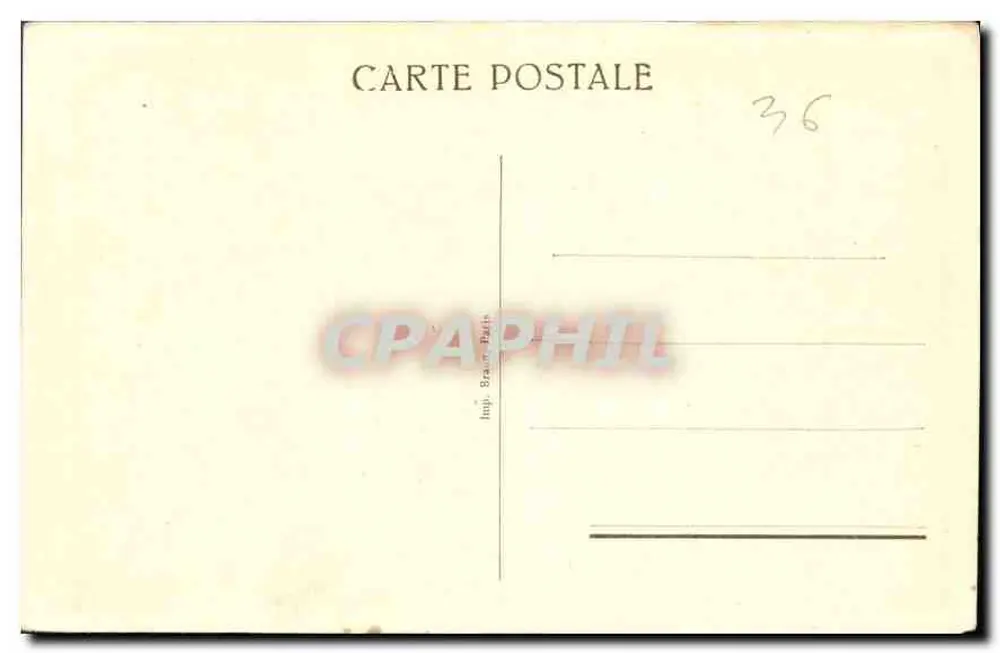 Château de Valengay — Schreibtisch im Empire-Stil, der dem König von Neapel gehörte — Imp. Braun Paris - Rückseite
