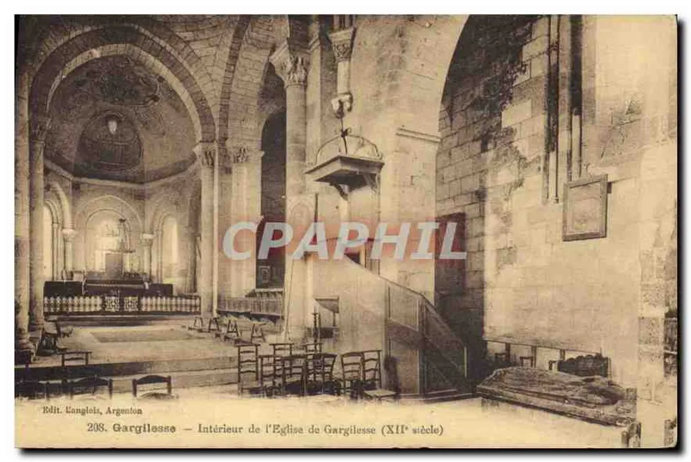 Arganton — Innenansicht der Kirche von Gargilesse (12. Jahrhundert) — Edit. L'Anglois, Arganton, n° 208 - Vorderseite