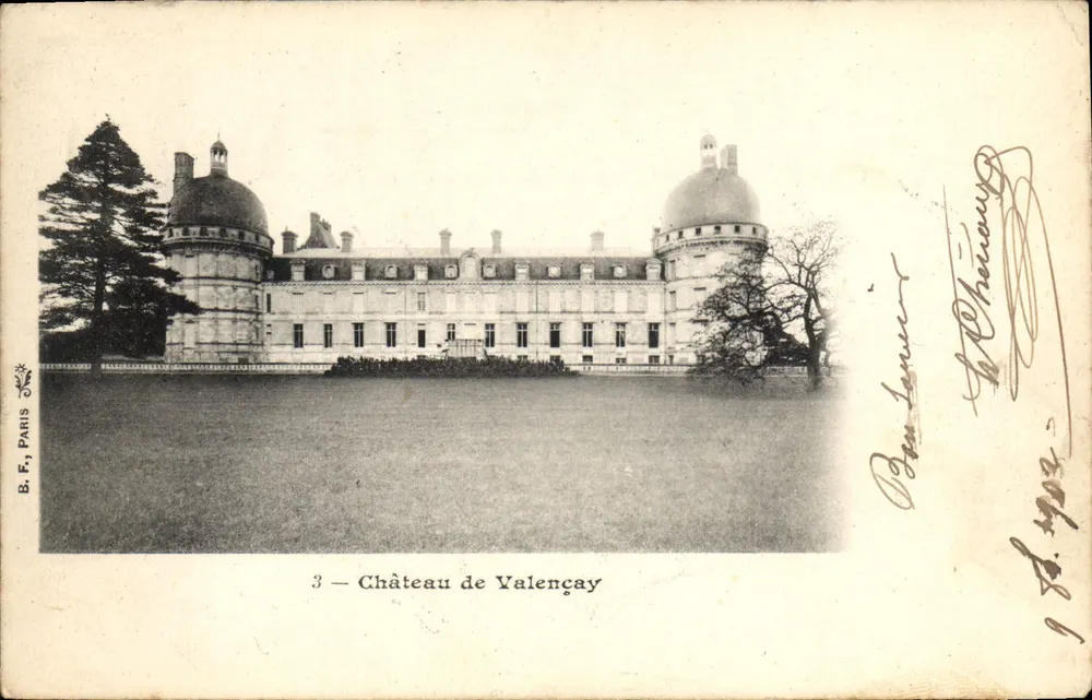 Castelo de Valençay — vista panorâmica — B. F. Paris, n°3 - Frente