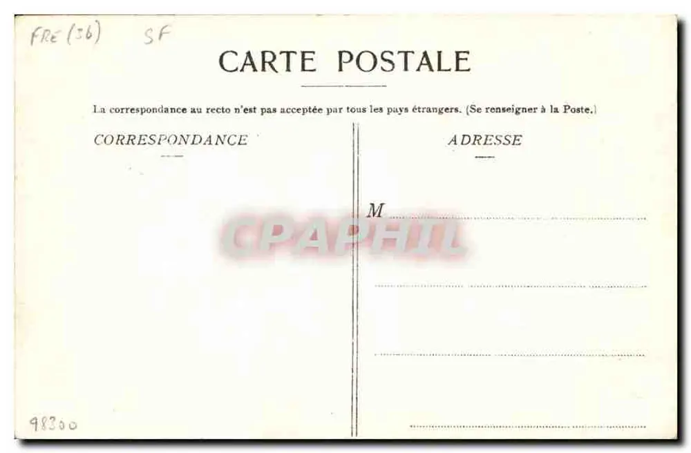 Valençay (Indre) — Castelo de Valençay — Coleção E.C., Châteauroux - Verso