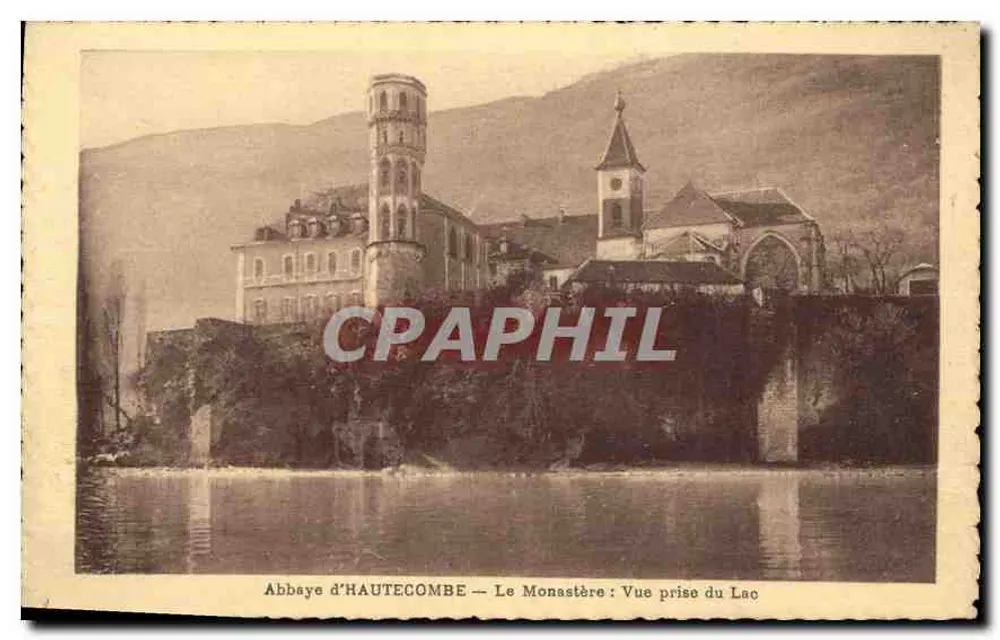 Abtei HAUTECOMBE — Das Kloster: Ansicht vom See - Vorderseite