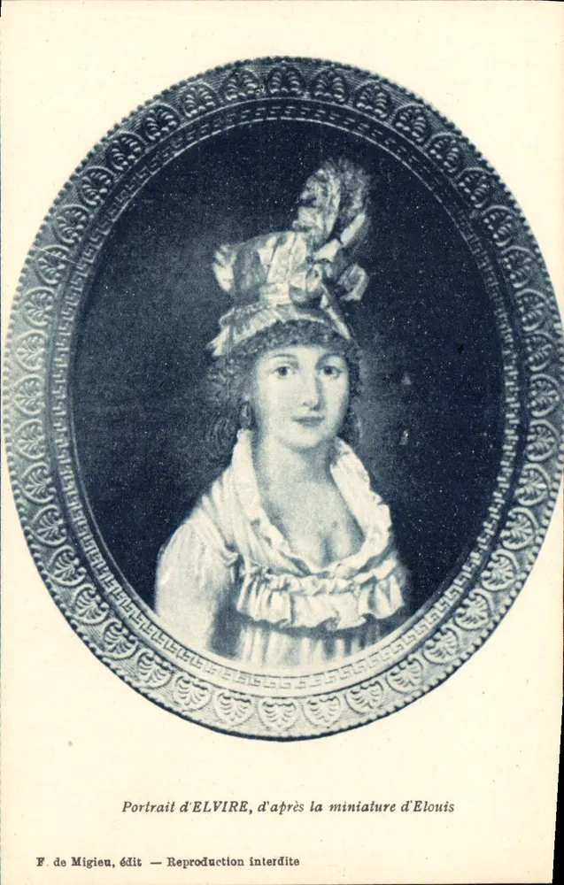 Porträt von ELVIRE — nach der Miniatur von Elouis — F. de Migien, Verlag - Vorderseite