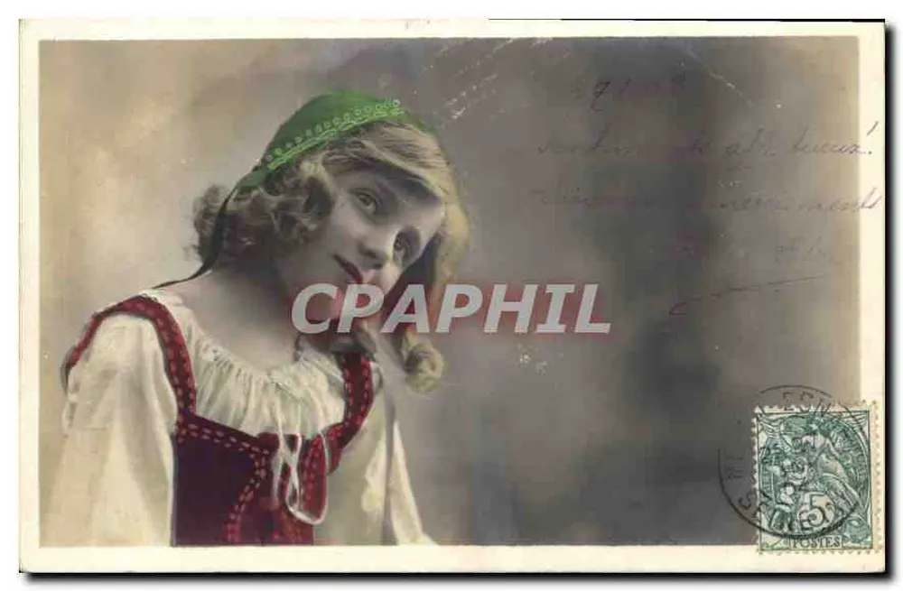 Menina em traje folclórico — editor Papier Gaillonnnot, série n. 693 - Frente