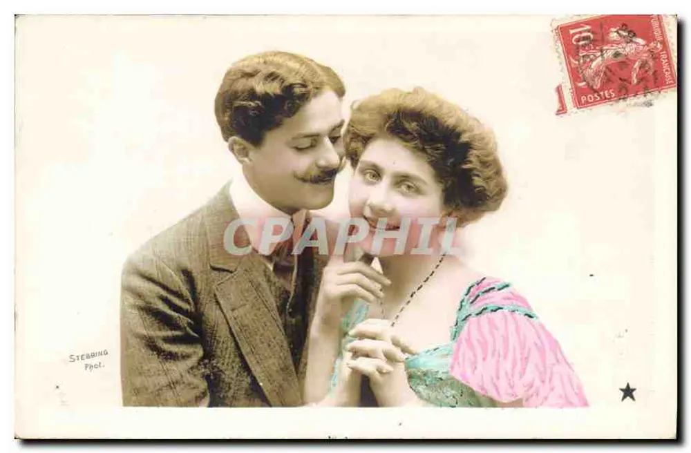 Casal amoroso — Stebbing Fot. — Editor desconhecido, número de série não visível - Frente