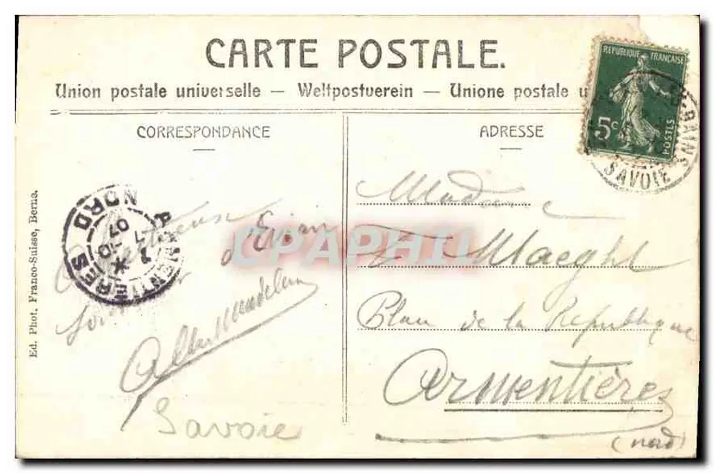Evian-les-Bains — O Porto — B. & F. 1473 - Verso