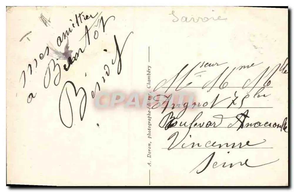Gurra-Gletscher - Mont Pourri-Massiv — Internationale Kolonialausstellung von Paris — Nr. 2713 - Rückseite