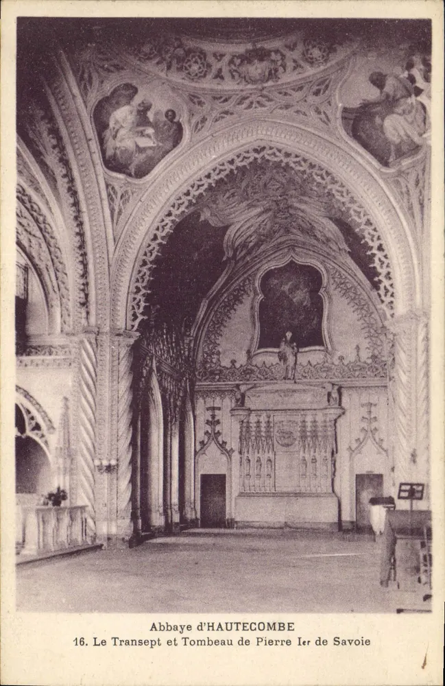 Abtei HAUTECOMBE — Der Querarm und Grabmal von Pierre I. von Savoyen — unbekannter Verlag, Nr. 16 - Vorderseite