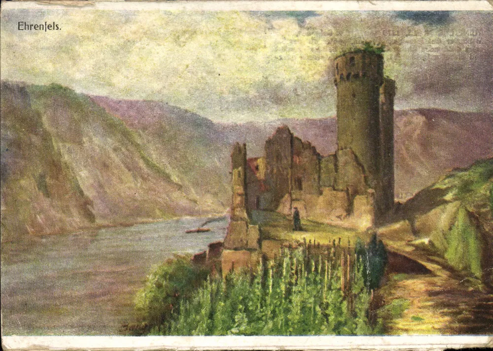 Ruinen von Ehrenfels — Ruinierter Schloss auf dem Rhein — Künstlerkarten-Verlag, Nr. 5354 - Vorderseite