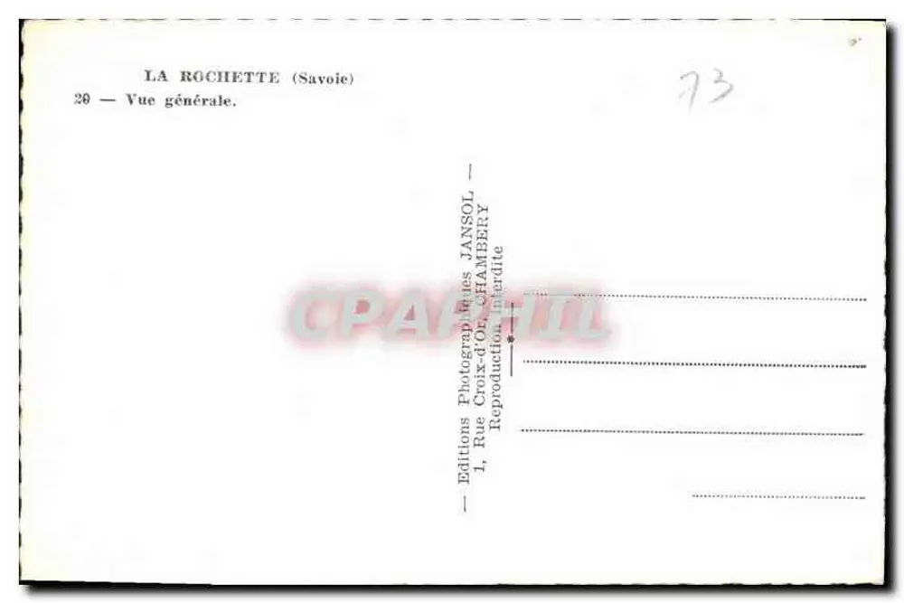 La Rochette (Savoie) — Vista geral — Edições Fotográficas JANSOL - Verso