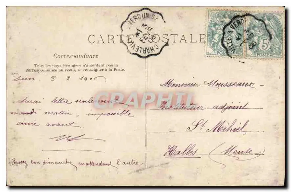 Jonge kunstenaar — Bericht van geluk — M.F. PARIS - Achterkant